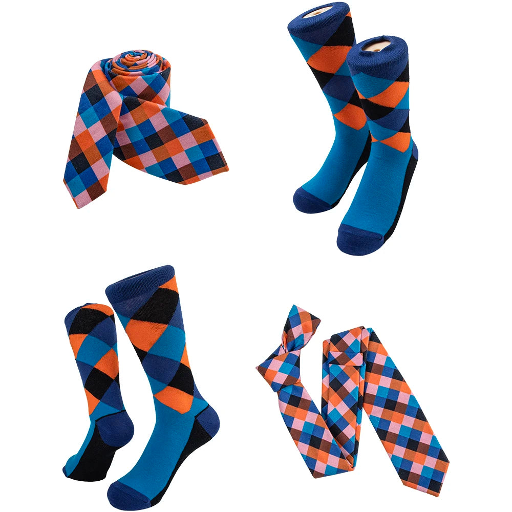 Classic Custom Multi-Color Cotton Business Necktie and Sock Set for Men Ties & Accessories