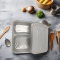 Deep Two Compartment Box Fast Food Divided Tray Food Aluminium Pack Serving Trays with Lid