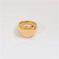High End Gold Plated Heart Stainless Steel Rings for Women Tarnish Gold Jewelry