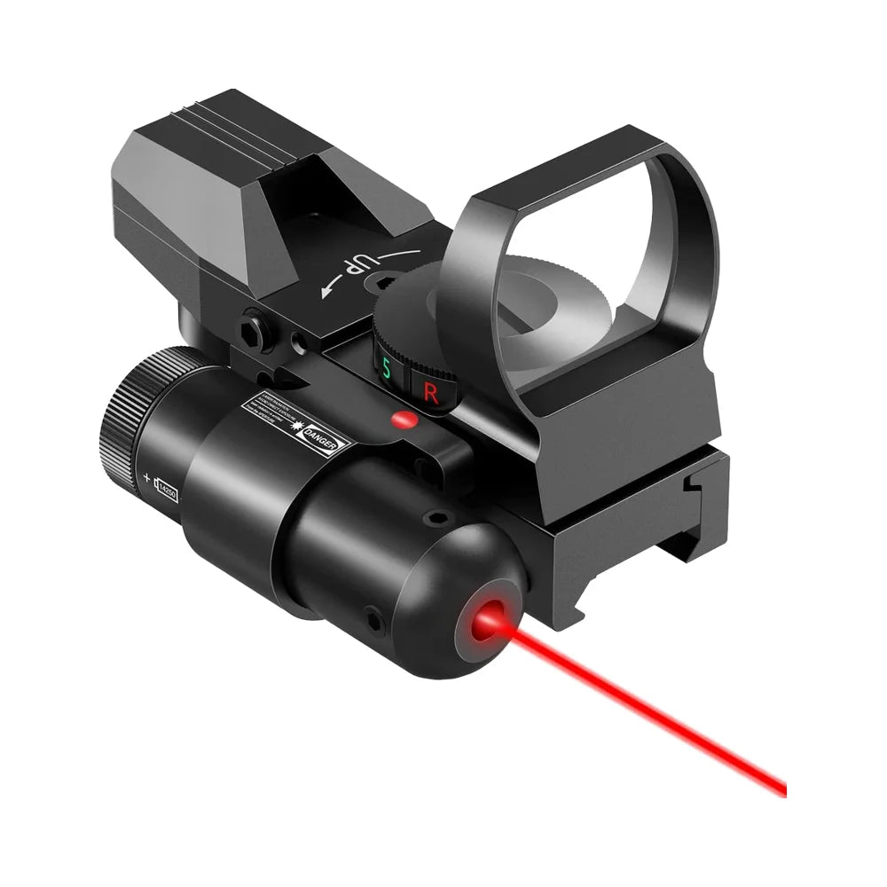 CVLIFE 1X22X33 Reticle Optics Red Laser Scope 4 Reticle Accessory with Red & Green Dot 20mm Width Pressure Pad Switch Hunting
