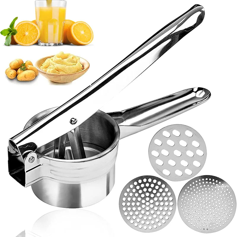 Hot Fruit Vegetable Tools Multifunctional 3 in 1 Potato Ricer Masher Stainless Steel Lemon Fruit Juice Squeeze