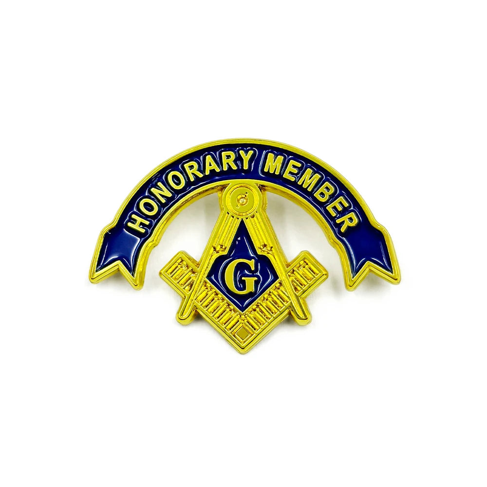 Factory Wholesale Personalised Custom Metal Logo Zinc Alloy 3d Hollow Out Freemason Lapel Pin Enamel Mason Masonic Pin for Suit