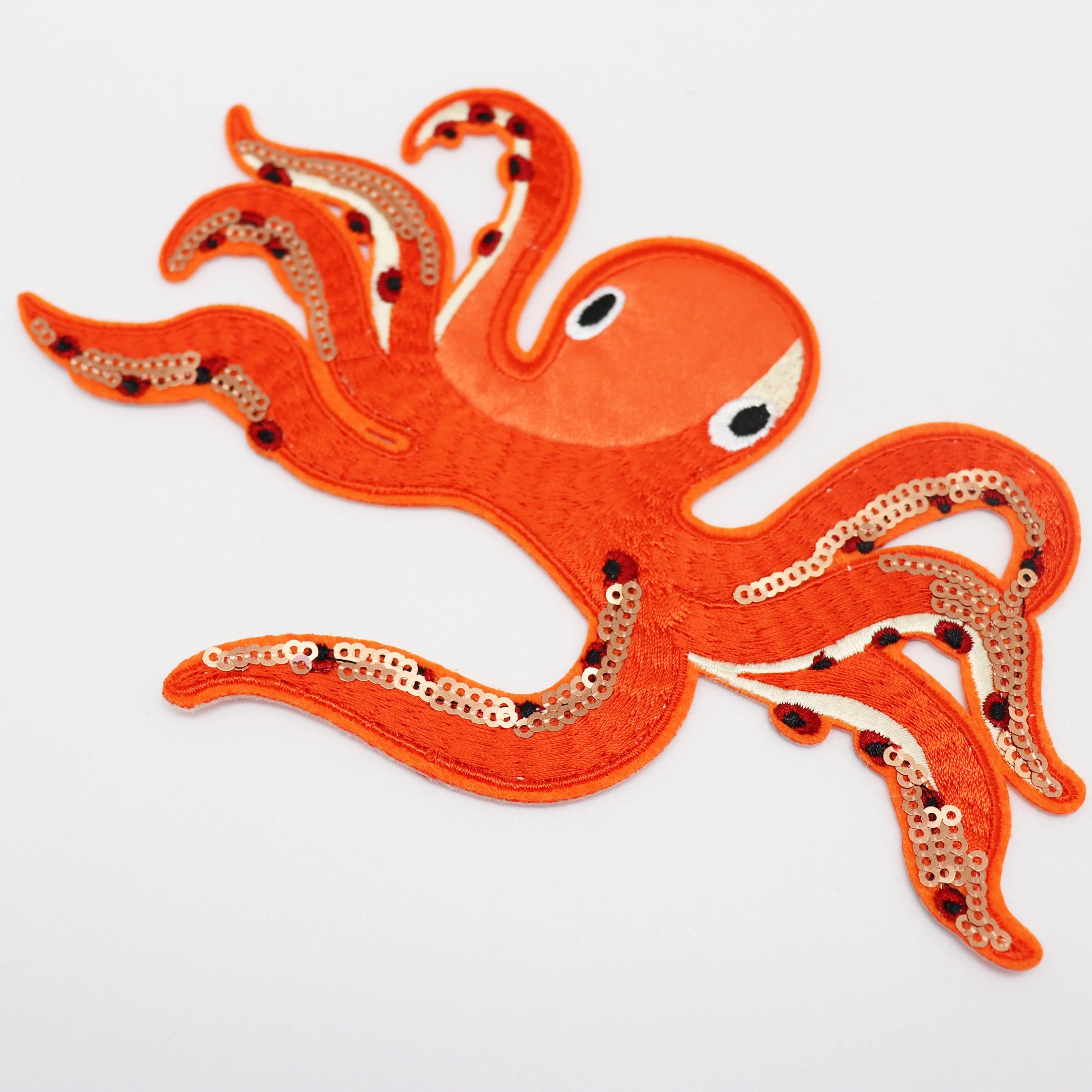 Low MOQ Glitter Varsity Patches Embroidery Iron on Patch Embroidery Wholesale Custom Octopus Embroidery Patch