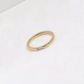 Dainty Waterproof PVD Gold Plated square Cz Crystal Ring Jewelry Stainless Steel Thin Rings