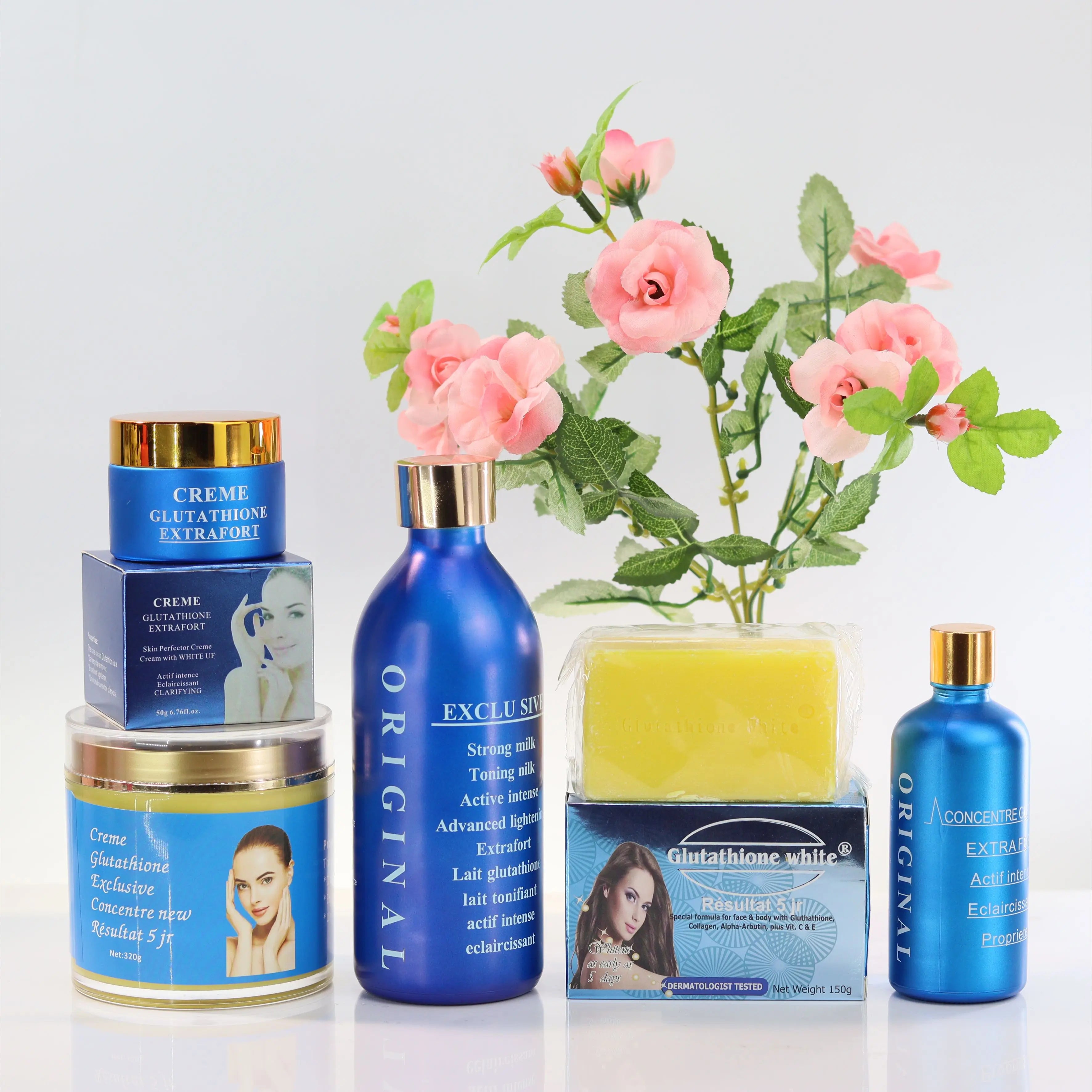 Best Beauty Products Private Label Blue Skincare Kit Face Whitening Lightening Anti Aging Moisturizing Skin Care Set for Women