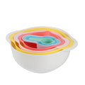 8-Piece Plastic Nesting Bowls Set Household Kitchen Food Grade Mixing Bowls with Measuring Cups Sieve Colander