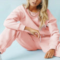 Wholesale Plain Sweat Suits Crew Neck Sweat-shirt With Logo Sweat Pants for Women Tracksuits 2 Piece Set