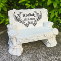 White Engraved Resin Fashion Pet Memorial Chair Hand-painted Custom Illustrated Art Style Commemorative Decorative Holiday