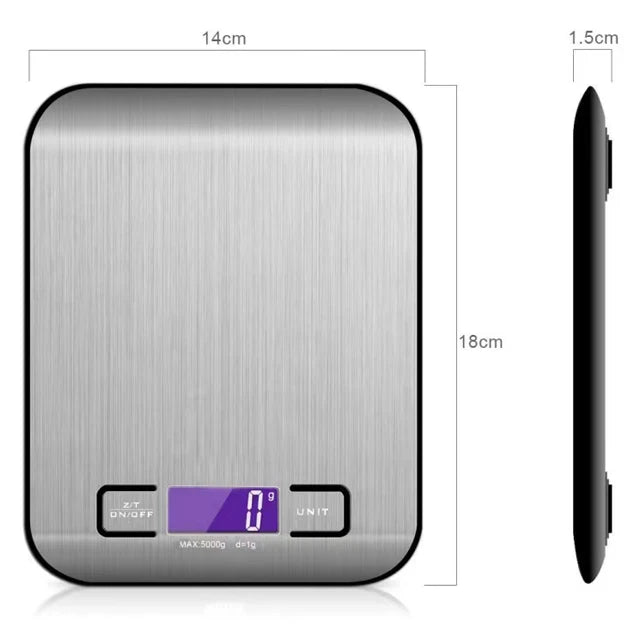 High Accuracy 5kg Stainless Steel Digital Electronic Kitchen Scale Food Scale for Baking Medicinal Kitchen Food Weighing Scale