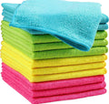 Microfiber Warp Knitted Multi-Use Square Towels Absorbent Edge and Scratch-Free for Car Wash Kitchen and Glass All Working