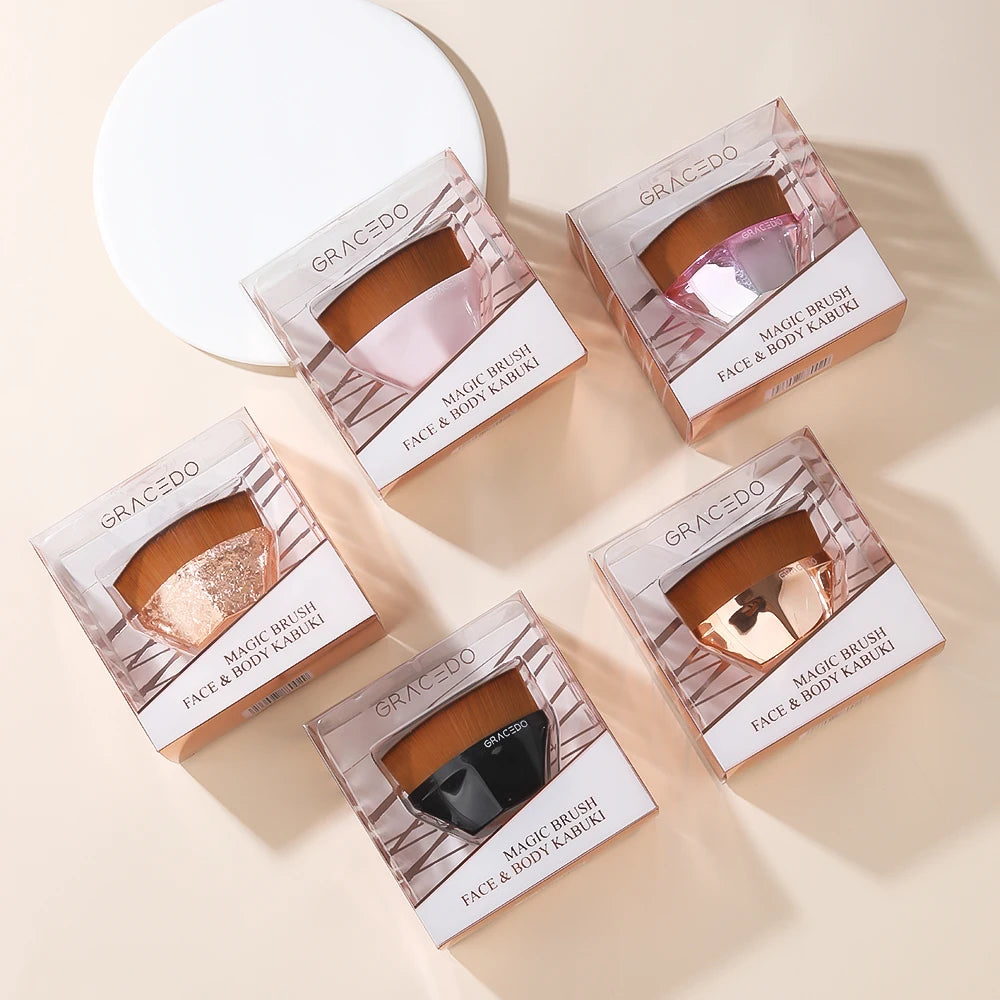 Gracedo RTS Product Foundation Single Makeup Brush Beauty Gift Liquid Kabuki Flat Soft Premium Makeup Foundation Brush with Box