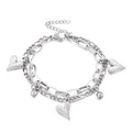 Factory Direct Price Temperament Double-deck Heart Fashion Stainless Steel Bracelet for Women