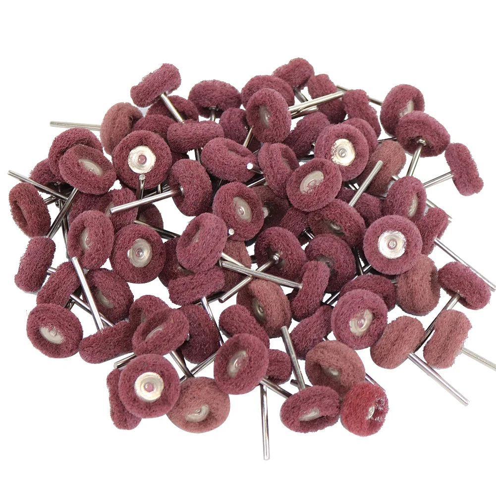 2.35mm Mandrel 100pcs Abrasive Fiber Wheel Kit for Rotary Polishing Tool Grinding Accessories Abrasive Buffing Polishing Wheel