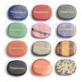 Engraved Inspirational Word Stones Ueven Oval Healing Crystals Gemstone Positive Words Worry Palm Pocket Stones Happiness