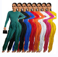 Women's Casual Sequined Spring One Piece Long Solid Color Sports Jumpsuit