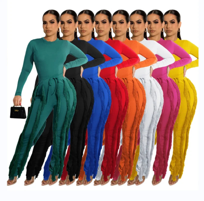 Women's Casual Sequined Spring One Piece Long Solid Color Sports Jumpsuit