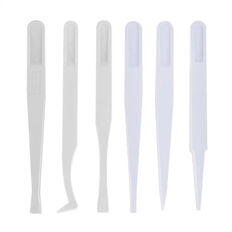 Factory PPS Carbon Fiber Anti-static Heat Resistant White Color ESD Plastic Tweezers MegaBDM