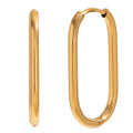 Minimalist U-shaped Thin Stainless Steel 18K Gold Plated Small Hoop Earrings Basic Hypoallergenic Geometric Jewelry for Women