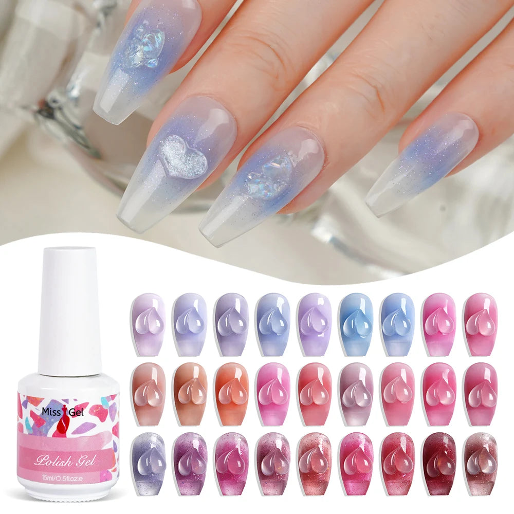 MISS GEL Translucent Color Gel Wholesale Supplies Very Good Soak Off Esmaltes Semipermanentes UV Nail Gel