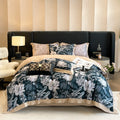 Exquisite Pillowcase Blue 200*230cm Digital Printing Quilt Cover Queen Size 100% Cotton Hotel Home Textile Bedding Set