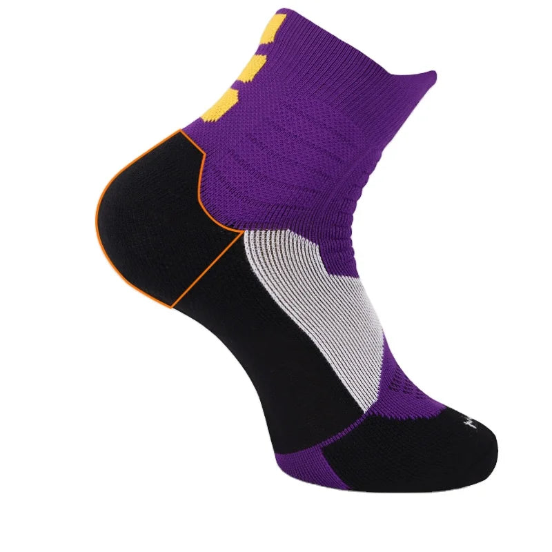 XIANGHUI XIANGHUI Fashion Sports Socks Men's Towel Bottom  Middle Tube Running Socks Cotton Custom logo Socks for Men and Women