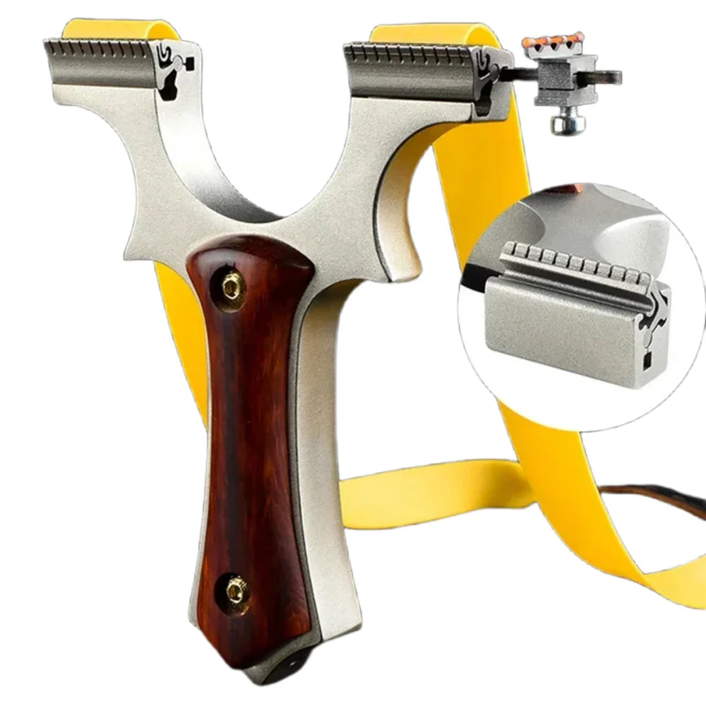 304 CNC Stainless Steel Slingshot Quick Press Installation Rubber Band Wooden Outdoor Hunting Shooting Hunting Accessory