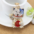 Korean Fashion Metal Maneki-neko Bag Buckle Pendant Creative Popular Car Key Chain Novelty Gifts Wholesale