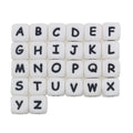 Wholesale Baby BPA Food Grade Rainbow Keychain Bracelet Letter Chew Teething Silicone Beads Alphabet