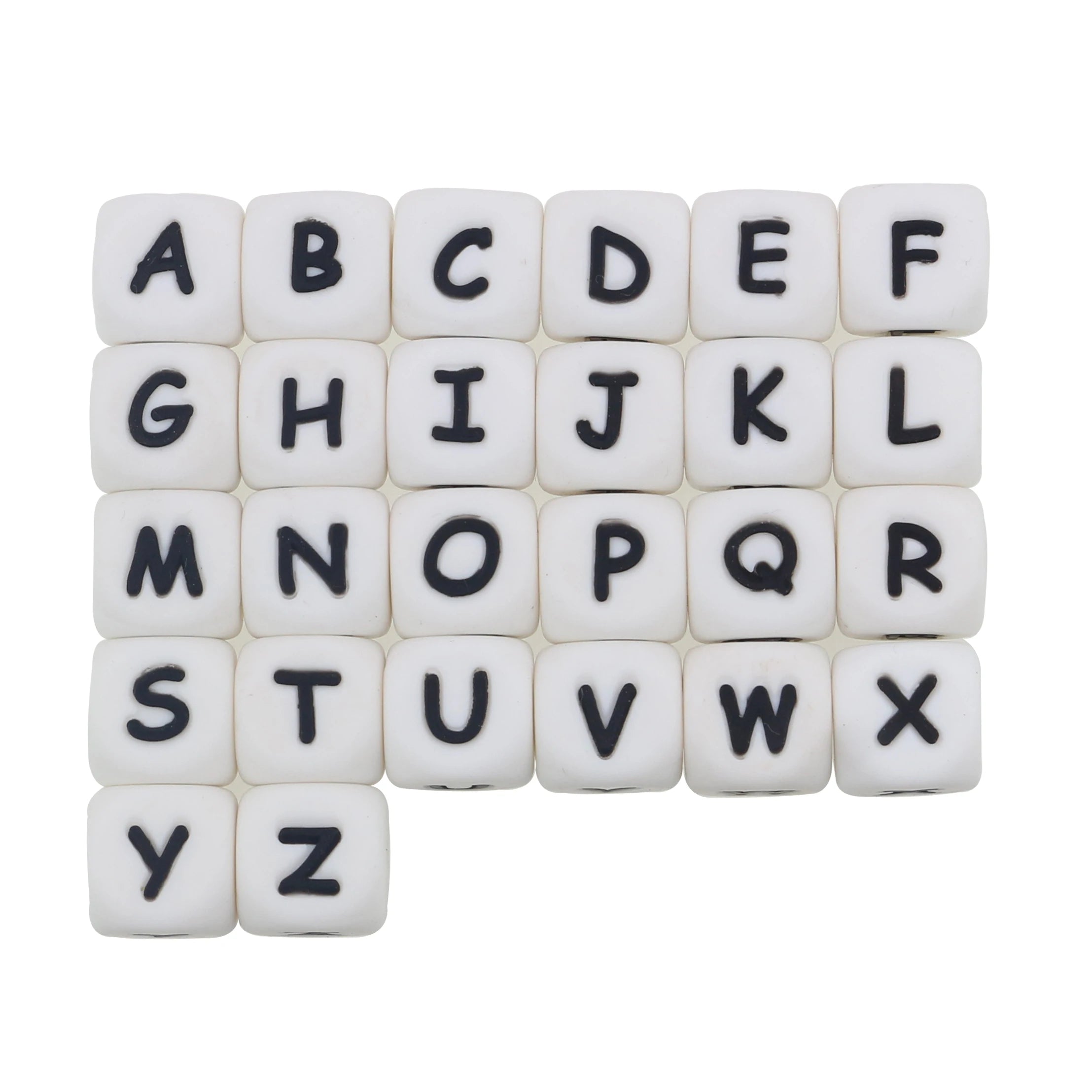 Wholesale Baby BPA Food Grade Rainbow Keychain Bracelet Letter Chew Teething Silicone Beads Alphabet