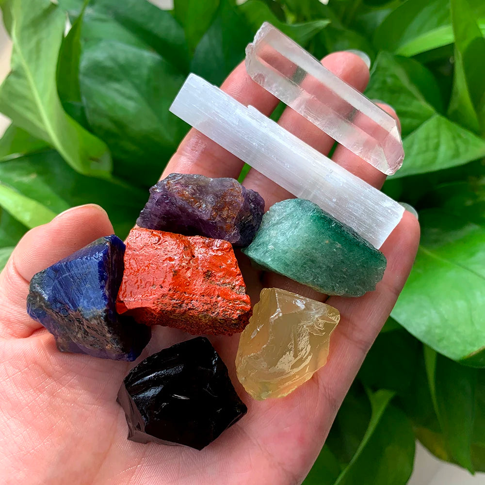 Hot Selling Seven Chakra Gift Box Set Original Stone White Crystal Strip Spiritual Healing Gift Box Set