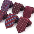 Men's Polyester Neckties Custom Logo 8cm Red Wedding Tie Formal Casual Necktie for Business