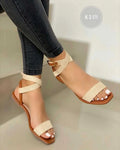Simple and Elegant square Toe Women's Flat Sandals 210629-01