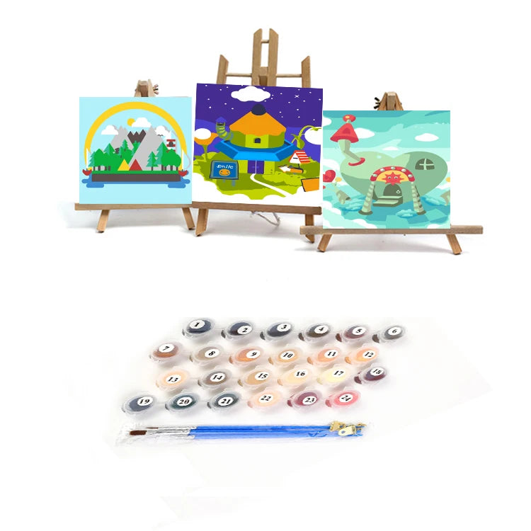 Children's Paint by Numbers Painting Landscape with Framed Children Gifts Home Family Decor Painting Bedroom Decoration Crafts