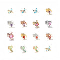 18k Gold Zircon Wholesale Natural Style Cute Insect Small Earrings Piercing  Twist Ball Ear Studs Dragonfly Ear Bone Stud