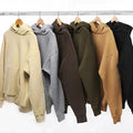380gsm Heavy Weight 100%Cotton Oversized Pullover Fleece Winter Hoodie No Drawstring Unisex Solid Color Eco-Friendly Breathable