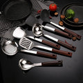 Stainless Steel Kitchen Tool Gadget Wood Clamp Holder for Kitchen Cutlery Utensils and Spoons Set