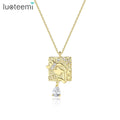 LUOTEEMI Vintage Gold Plated Jewelry Necklaces Vintage Chains Women Pendant Necklace