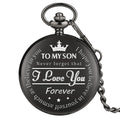 New Engraved Son Gifts Personalized Pattern Vintage Quartz Pocket Watch with Chain
