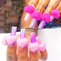 GREENKEM 6Pcs/box Cute Heart Puffy Poms Balls 2021 Summer DIY Nail Magnetic Charms Nail Art Magnetic Pom Pom for Nails
