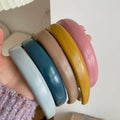 Leather Headband Fashion Non Slip Padded Candy Color Thin Headband Women Hair Band Accessory