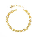 Copper Alloy Clover Flower Chain Bracelet 24k Gold Color Chain Wedding Party Daily Bracelet