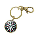 Wholesale Custom Metal Dart Board Keychain Fashion and Cartoon Style Silk Screen Printed Keyrings
