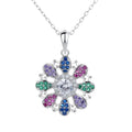 925 Sliver Sun Flower Pendant Necklace Hot Round Inlaid Zirconium Jewelry Personalized Flash Diamond Necklace