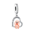Fit Original Pan Charms Bracelet 925 Sterling Silver I Love You Forever Poodle Miniature Dog Bead for Women Jewelry Making