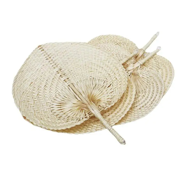 Wholesale Custom Bamboo Craft Weave Hand Fan Handwoven Personalized Chinese Palm Leaf Hand Fans Party Wedding Favor Rattan Fan