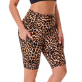Hot Sale Women's High Waist Yoga Pants Shorts with Pockets Solid Printed Leopard Biker Style Casual Knitted Fabric Breathable