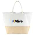 OEM Wholesale Fashion Tote Natural Custom Logo Print Eco Friendly Cotton-like Summer Linen Burlap Jute Bag JTB007