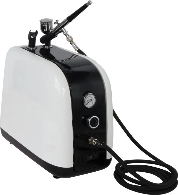 HS-386K Portable Mini Airbrush Compressors Set Electric Oil-Free Piston Gravity Feed Durable Copper Material