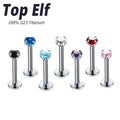 Fashion Jewelry Piercing Jewelry G23/ASTM F136 Titanium Earring Stud Threadless Ear Piercing Body Jewelry for Women