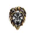 Hot Sell Mens Biker Jewelry 18K Gold Hiphop Stainless Steel Mens lion Head Finger Rings Size 7-15